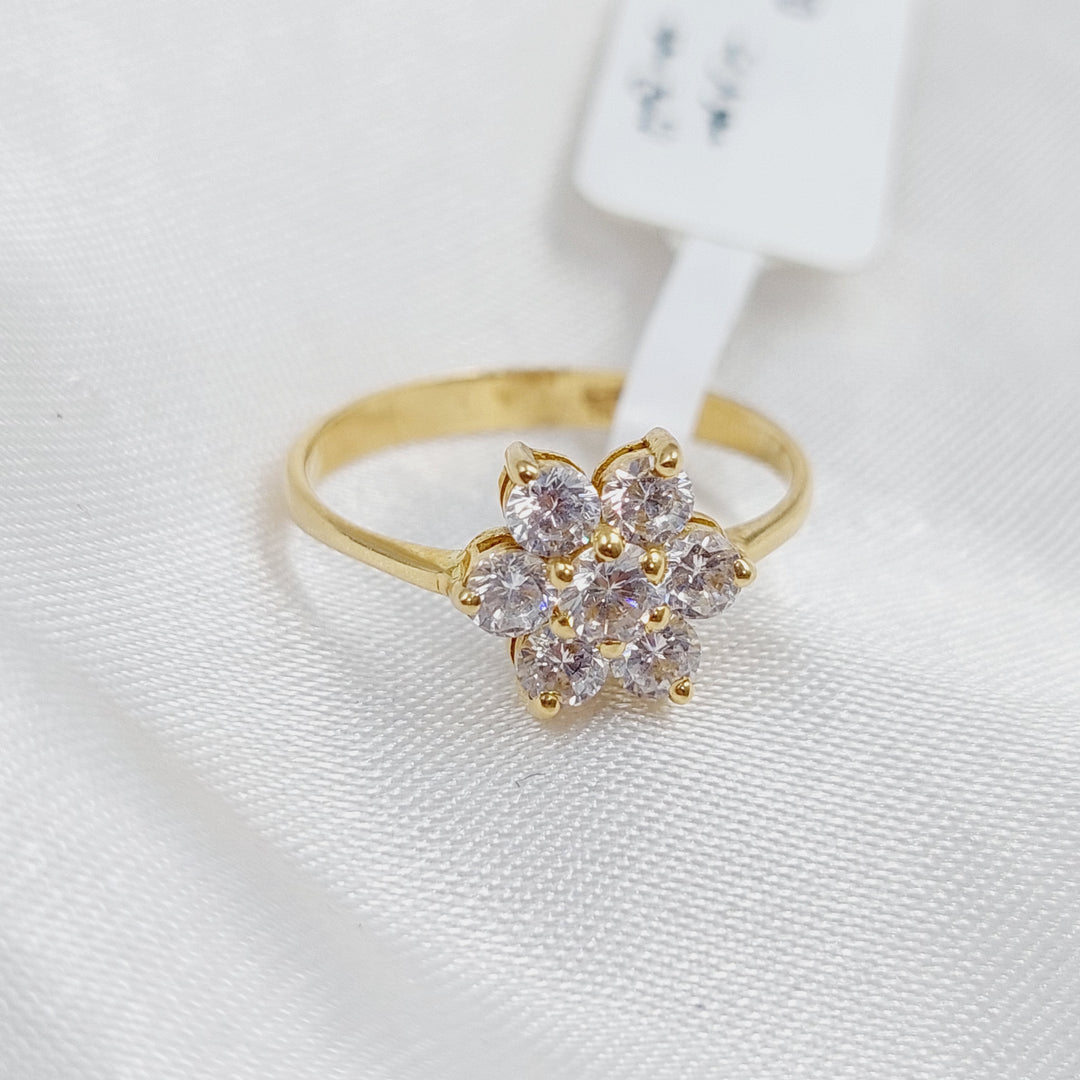 18K Solitaire Engagement Ring Made of 18K Yellow Gold by Saeed Jewelry-ذبلة-محبس-6