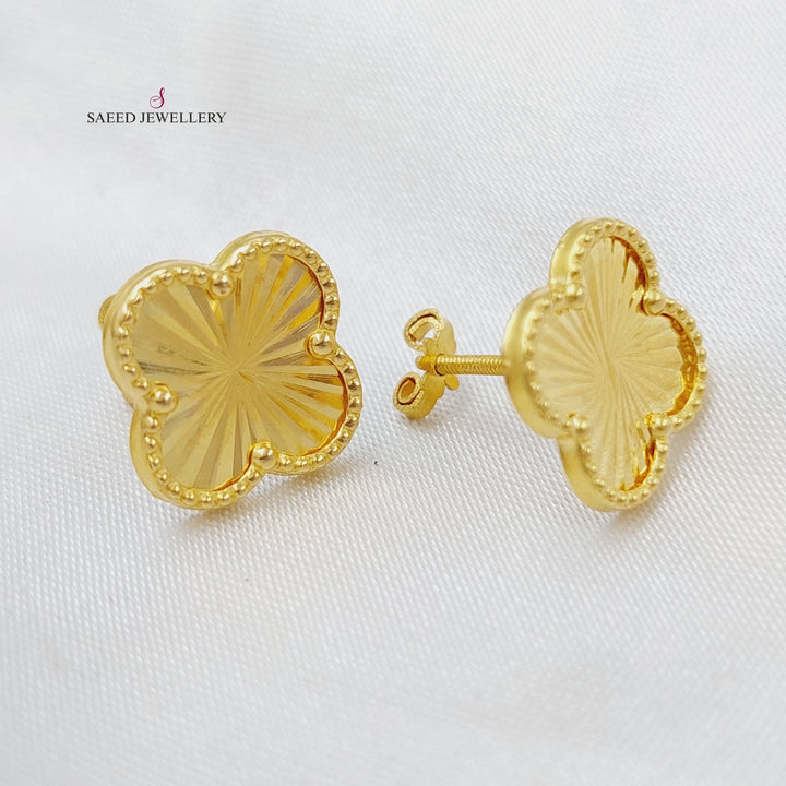 18K Gold 18K Clover Earrings by Saeed Jewelry - Image 5