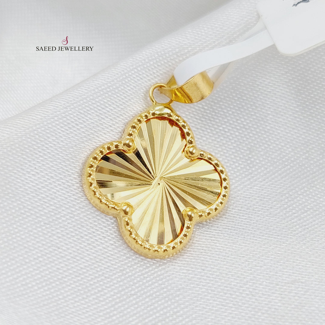 18K Gold 18K Clover Pendant by Saeed Jewelry - Image 3