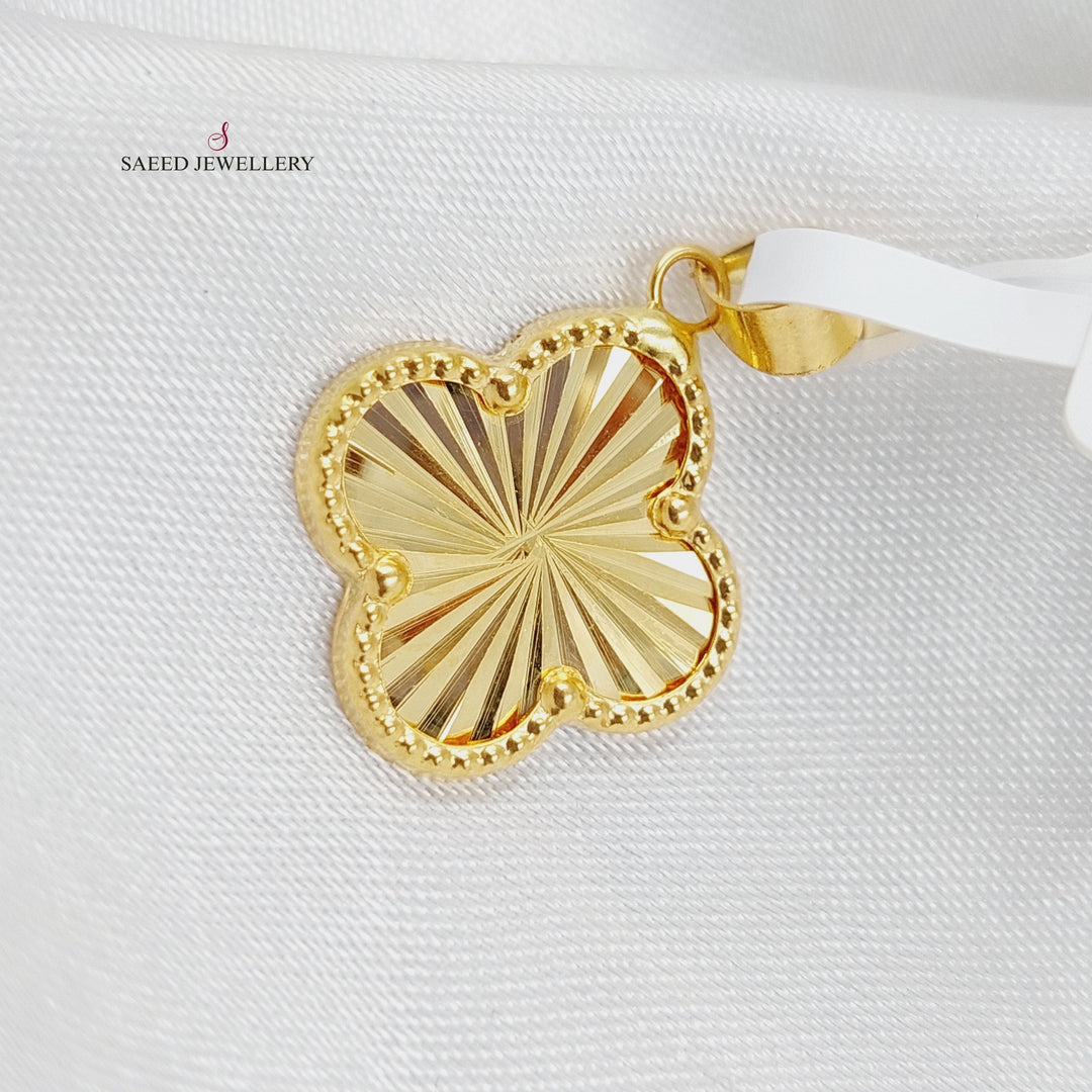 18K Gold 18K Clover Pendant by Saeed Jewelry - Image 4