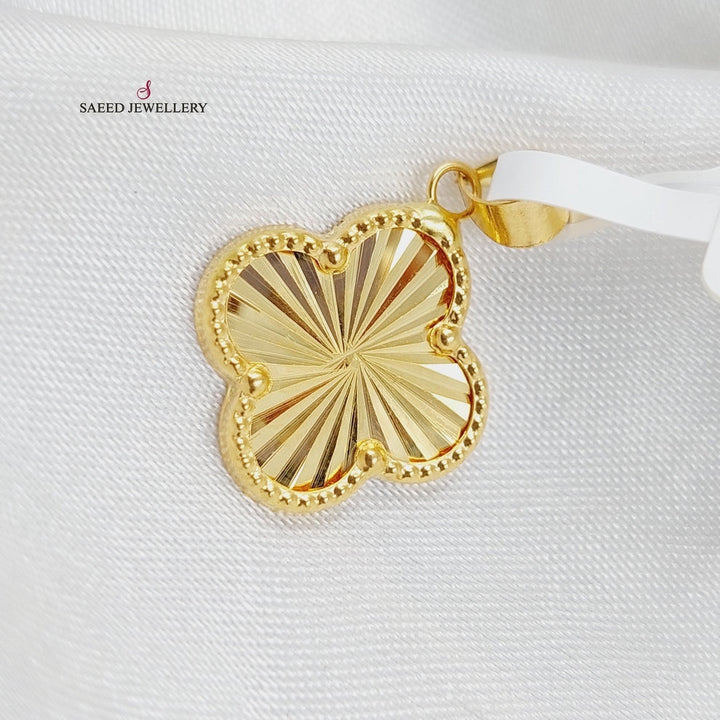 18K Gold 18K Clover Pendant by Saeed Jewelry - Image 4