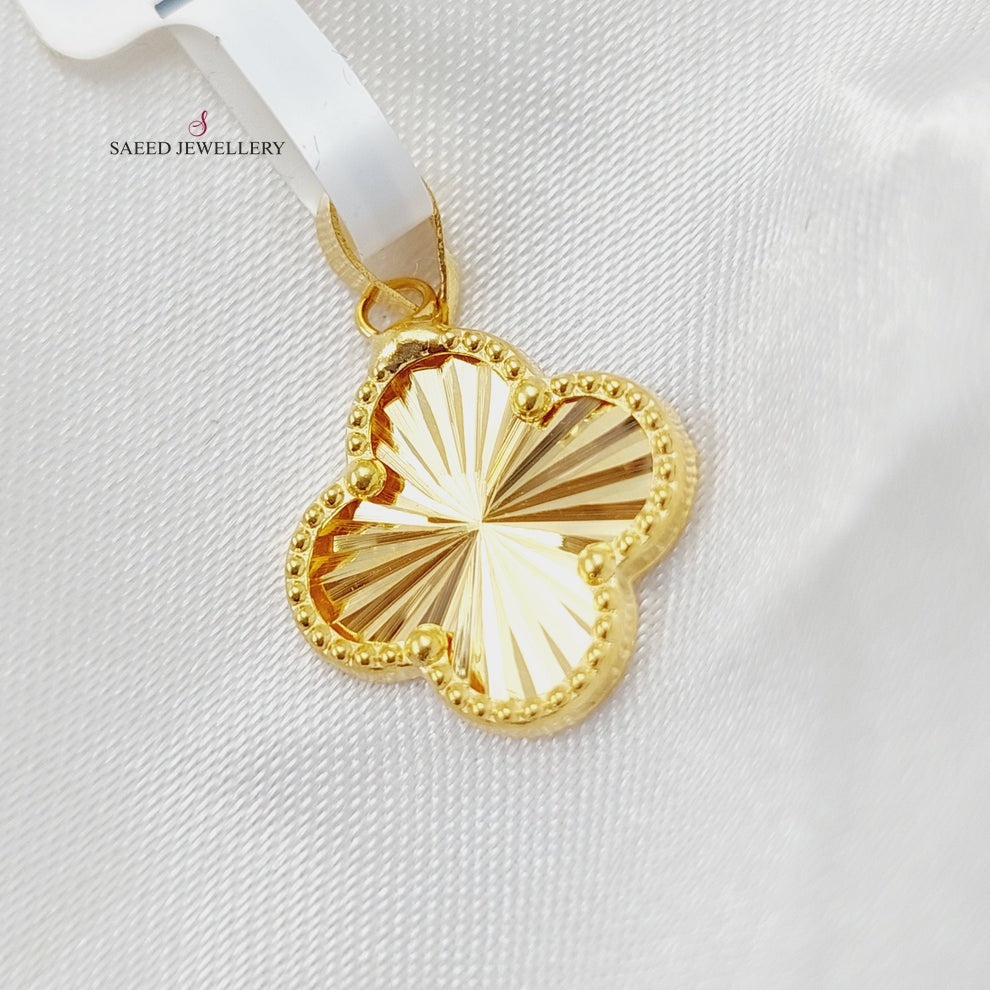 18K Gold 18K Clover Pendant by Saeed Jewelry - Image 3