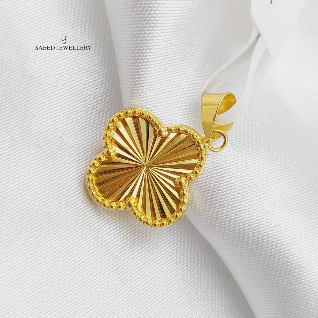 18K Gold 18K Clover Pendant by Saeed Jewelry - Image 3