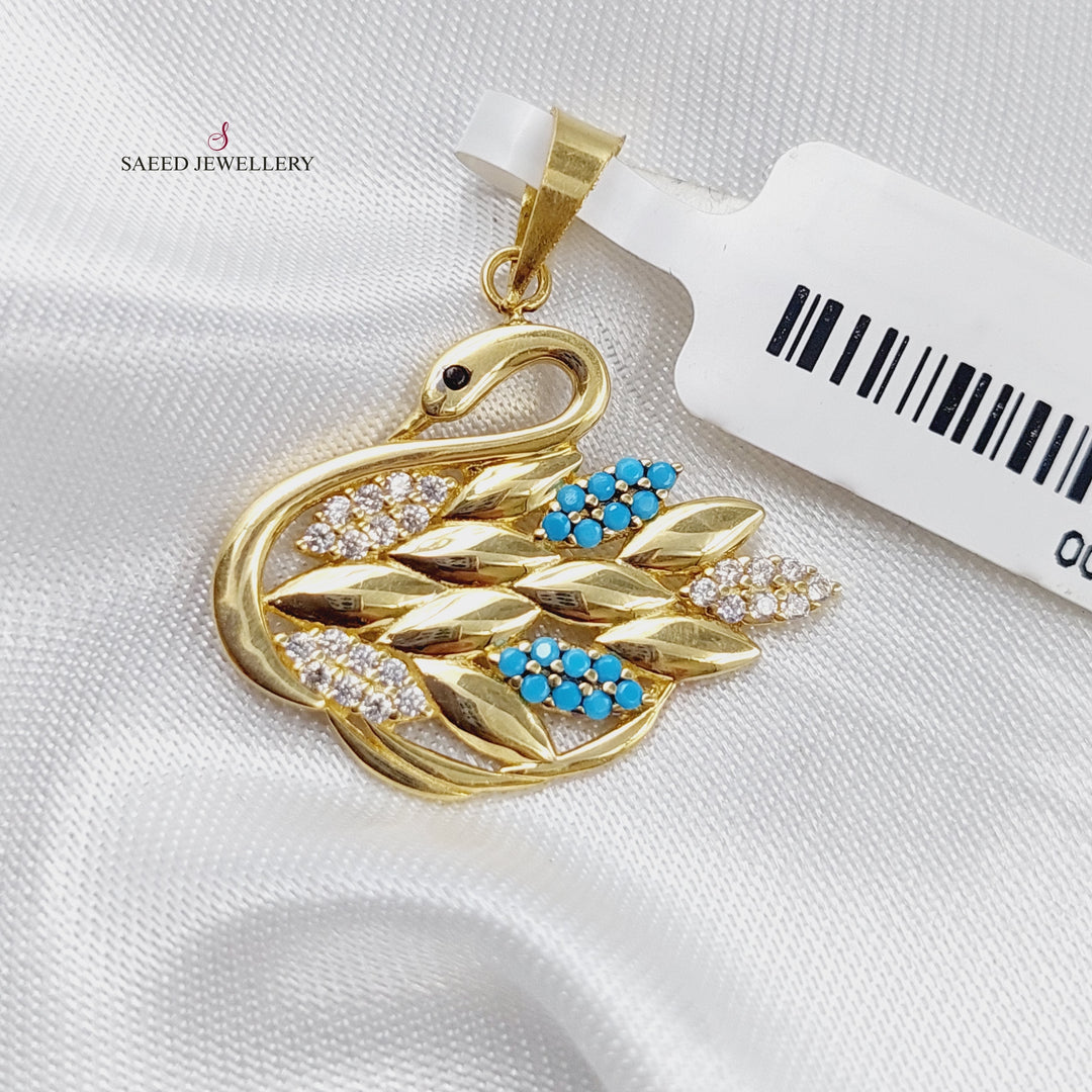 18K Gold Swan Pendant by Saeed Jewelry - Image 3