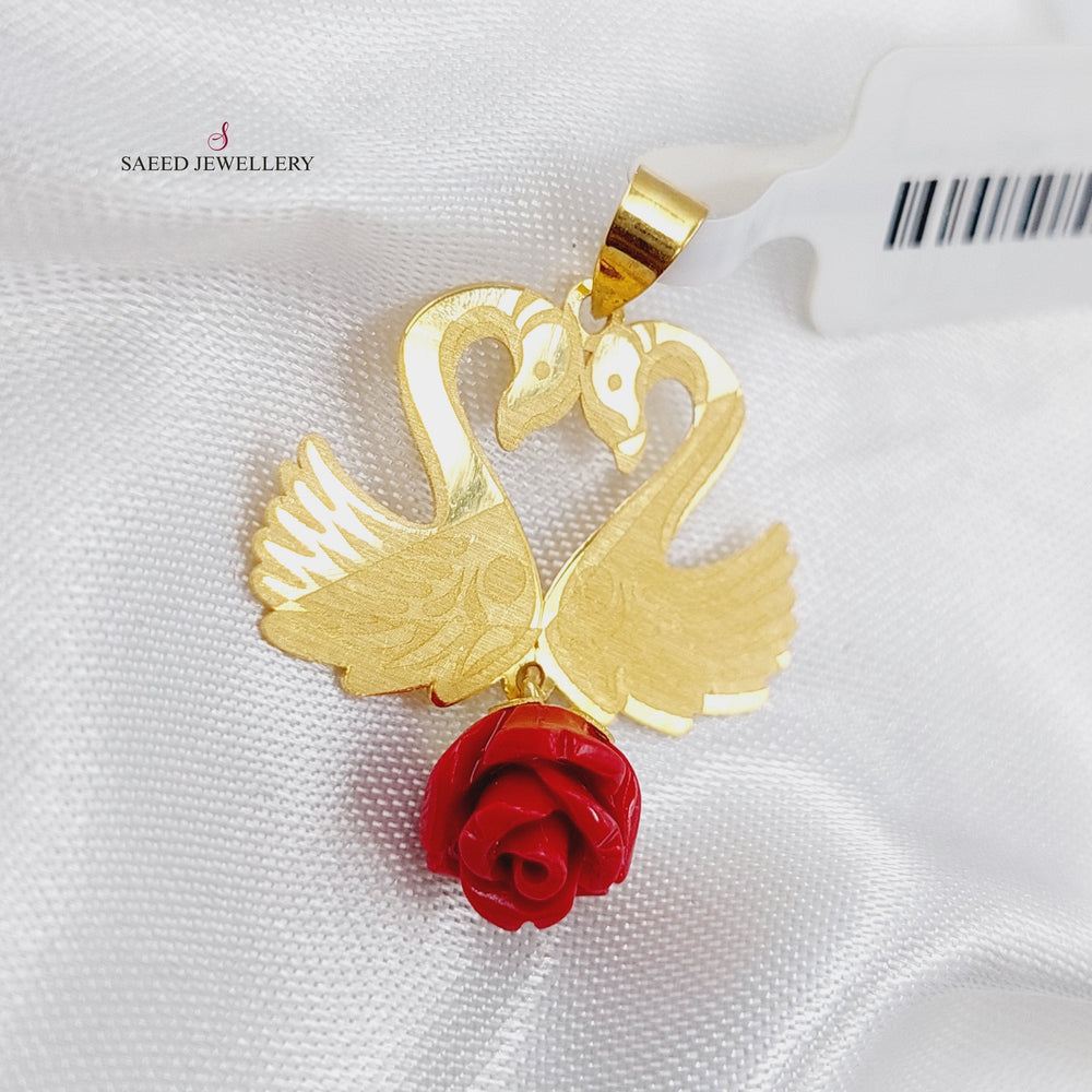 18K Swan Pendant Made of 18K Yellow Gold by Saeed Jewelry-20985