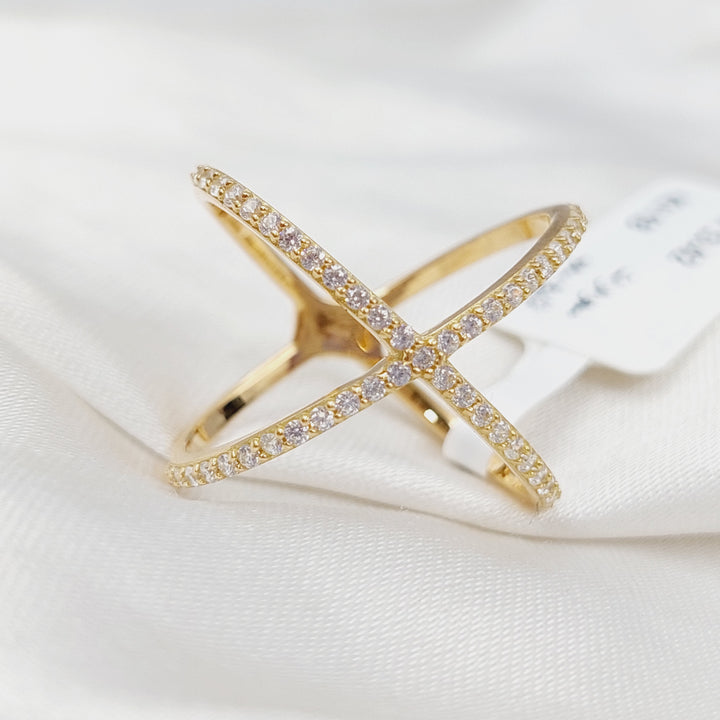 18K Gold X Ring by Saeed Jewelry - Image 3