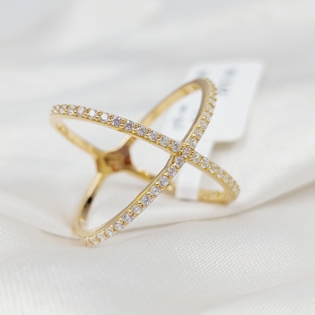 18K Gold X Ring by Saeed Jewelry - Image 1