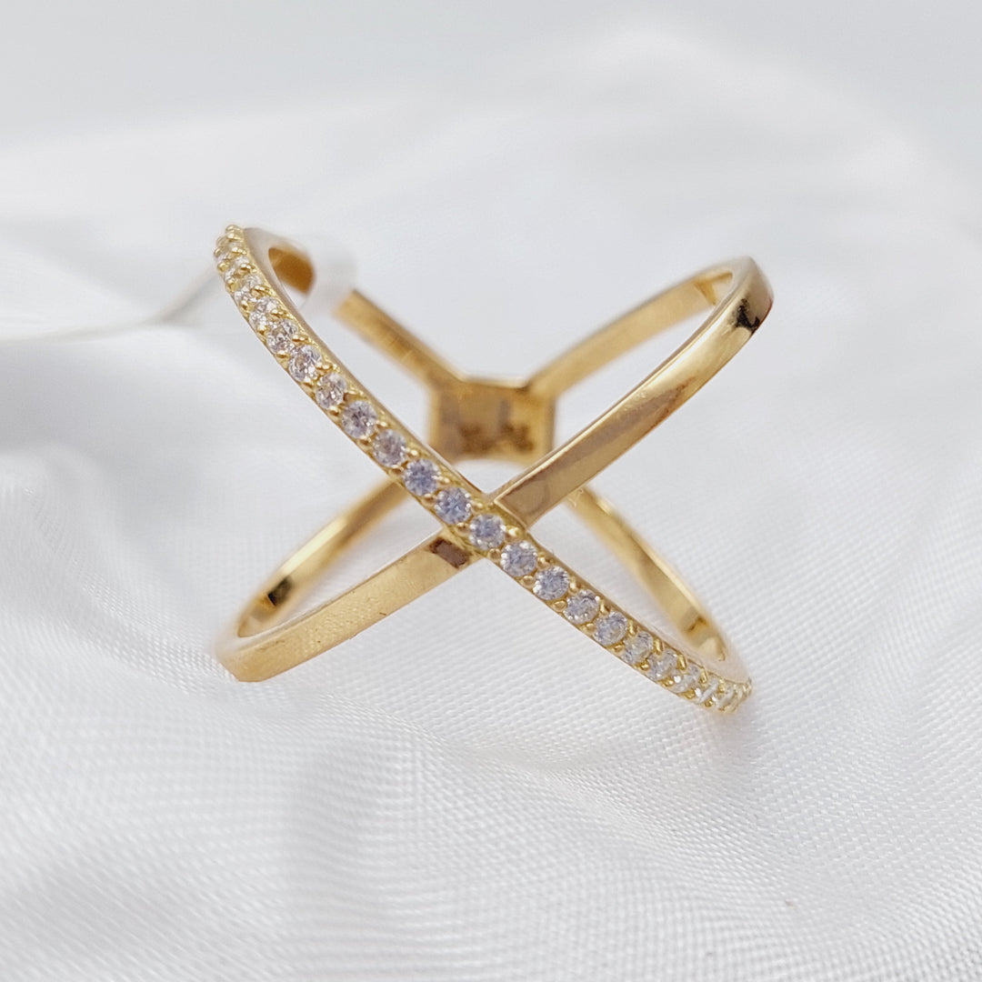 18K Gold X Ring by Saeed Jewelry - Image 4