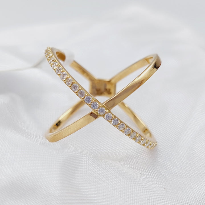 18K Gold X Ring by Saeed Jewelry - Image 4