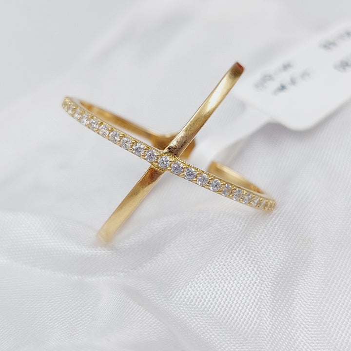 18K Gold X Ring by Saeed Jewelry - Image 3