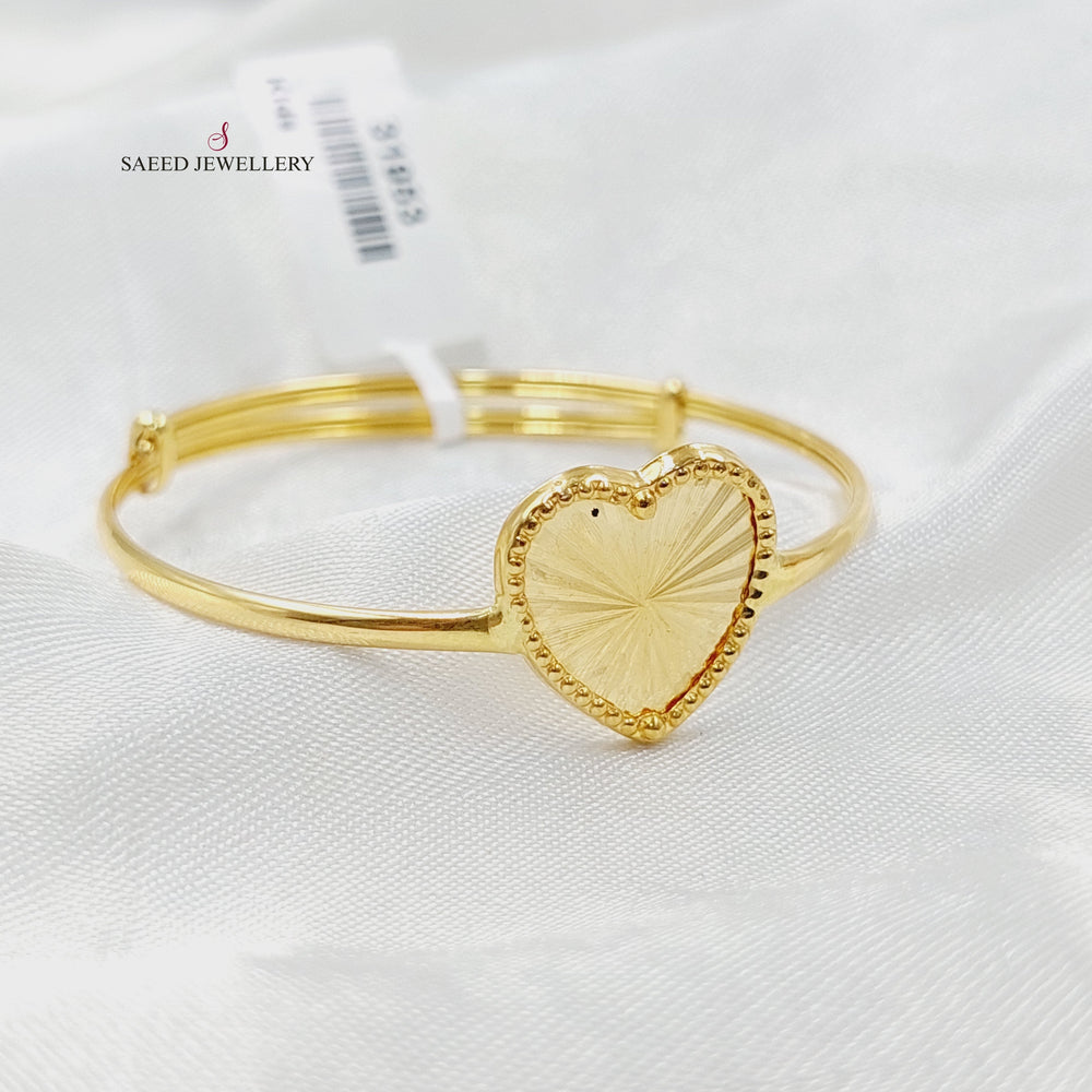 18K Gold Heart Children's Bracelet by Saeed Jewelry - Image 2