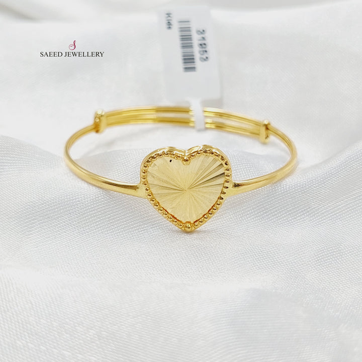 18K Gold Heart Children's Bracelet by Saeed Jewelry - Image 3