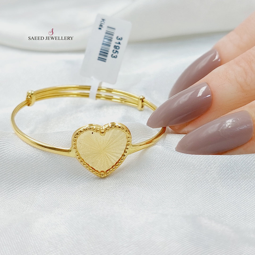 18K Gold Heart Children's Bracelet by Saeed Jewelry - Image 5