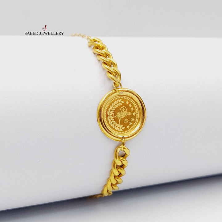 18K Gold Rashadi Cuban Links Bracelet by Saeed Jewelry - Image 4