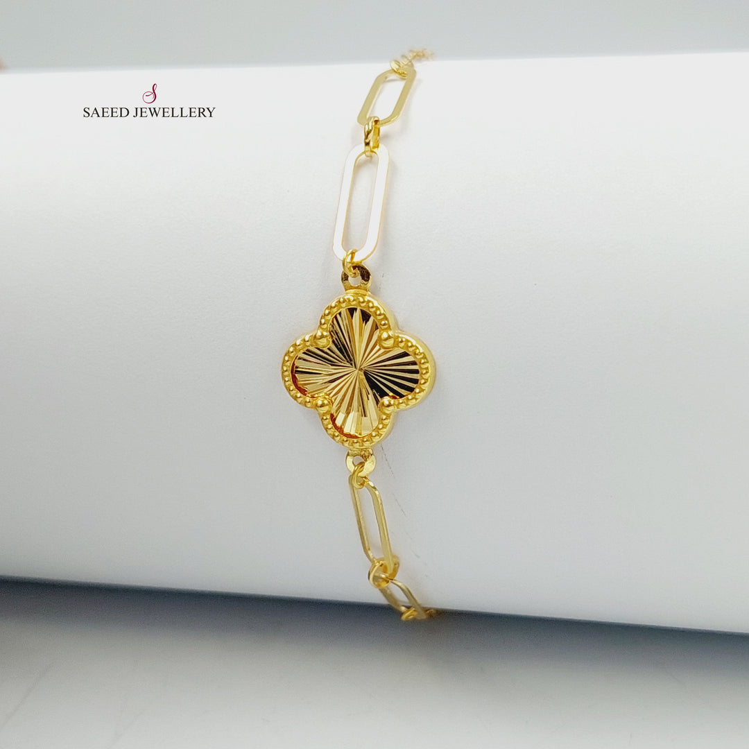 18K Gold Clover Bracelet by Saeed Jewelry - Image 5