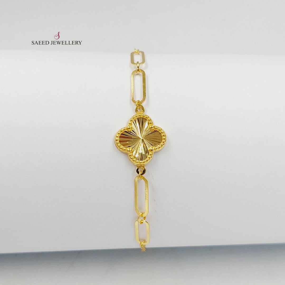 18K Gold Clover Bracelet by Saeed Jewelry - Image 3