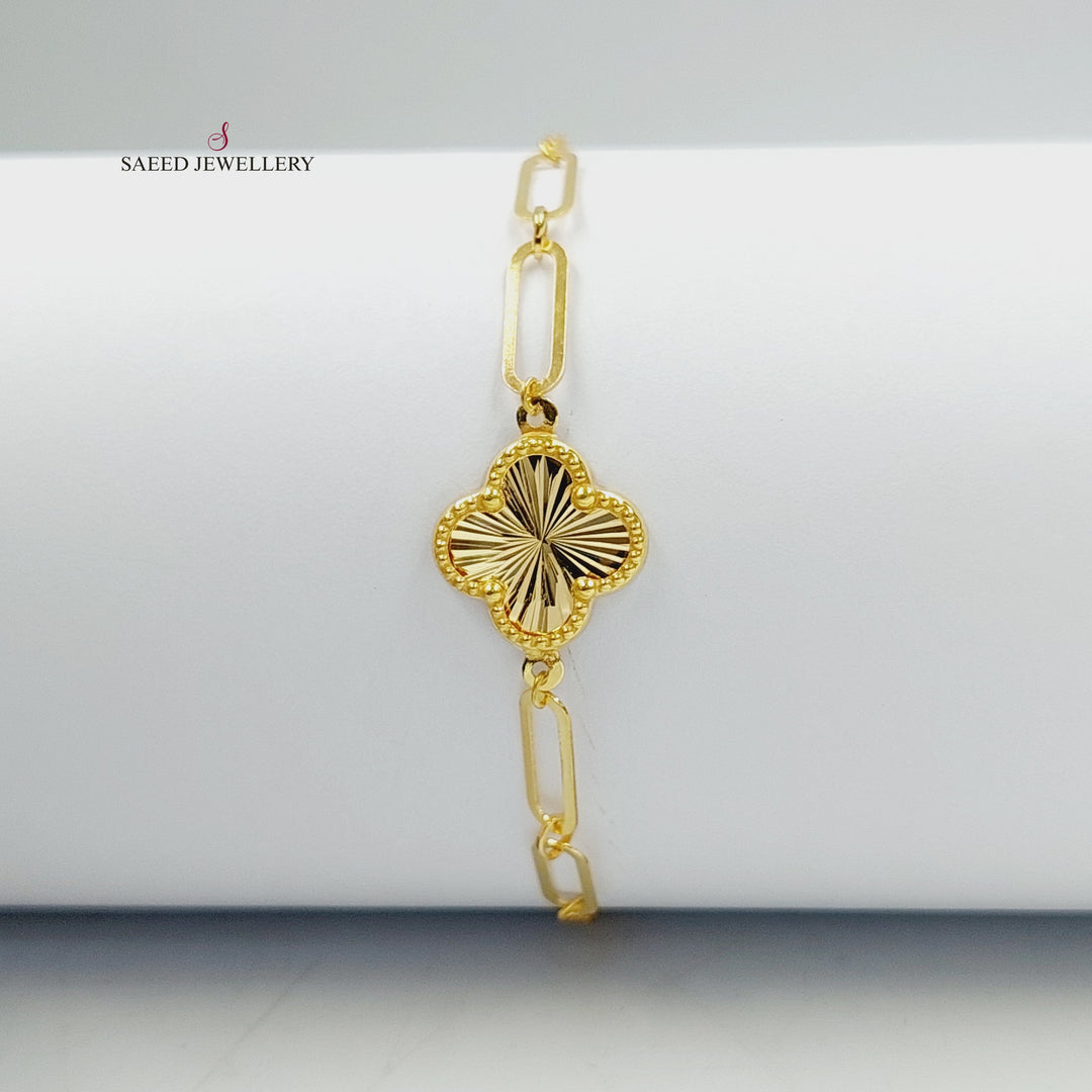 18K Gold Clover Bracelet by Saeed Jewelry - Image 4