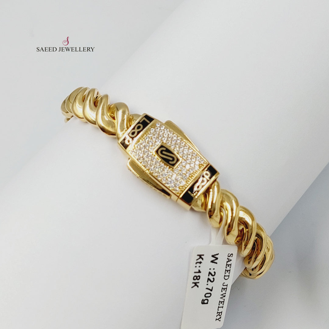 18K Gold Deluxe Loop Bracelet by Saeed Jewelry - Image 3