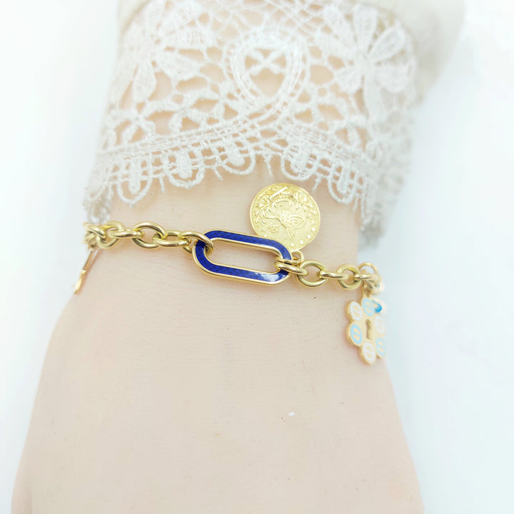 18K اسوارة دنانديش مينا-مجوهرات الشيخ سعيد-Saeed Jewelry 