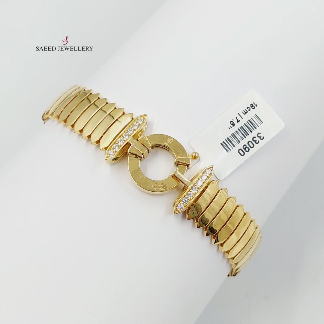 18K Gold Enameled & Zircon Studded Jessica Bracelet by Saeed Jewelry - Image 1