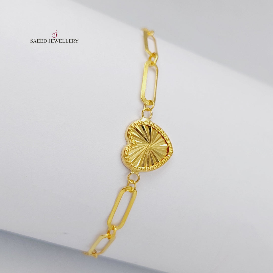 Heart Bracelet Made of 18K Gold by Saeed Jewelry 