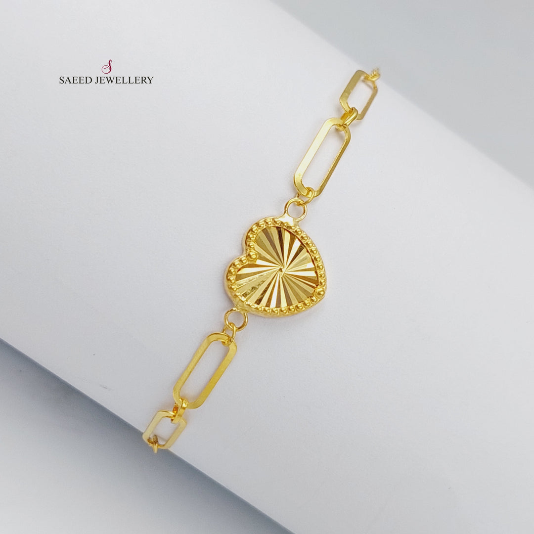 Heart Bracelet Made of 18K Gold by Saeed Jewelry 
