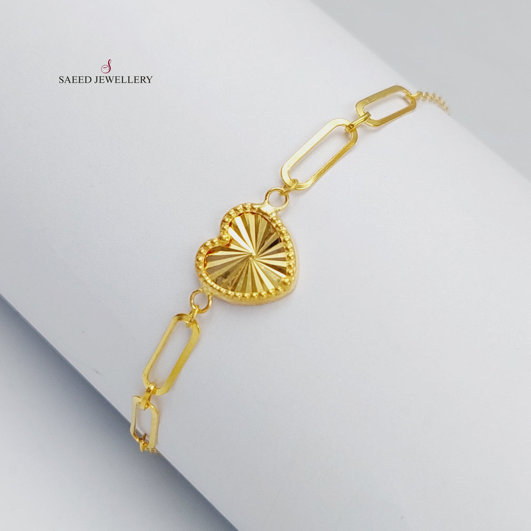 Heart Bracelet Made of 18K Gold by Saeed Jewelry 