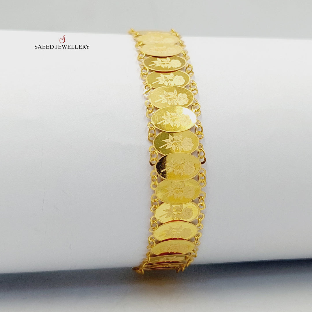 18K Gold Print Ounce Bracelet by Saeed Jewelry - Image 3