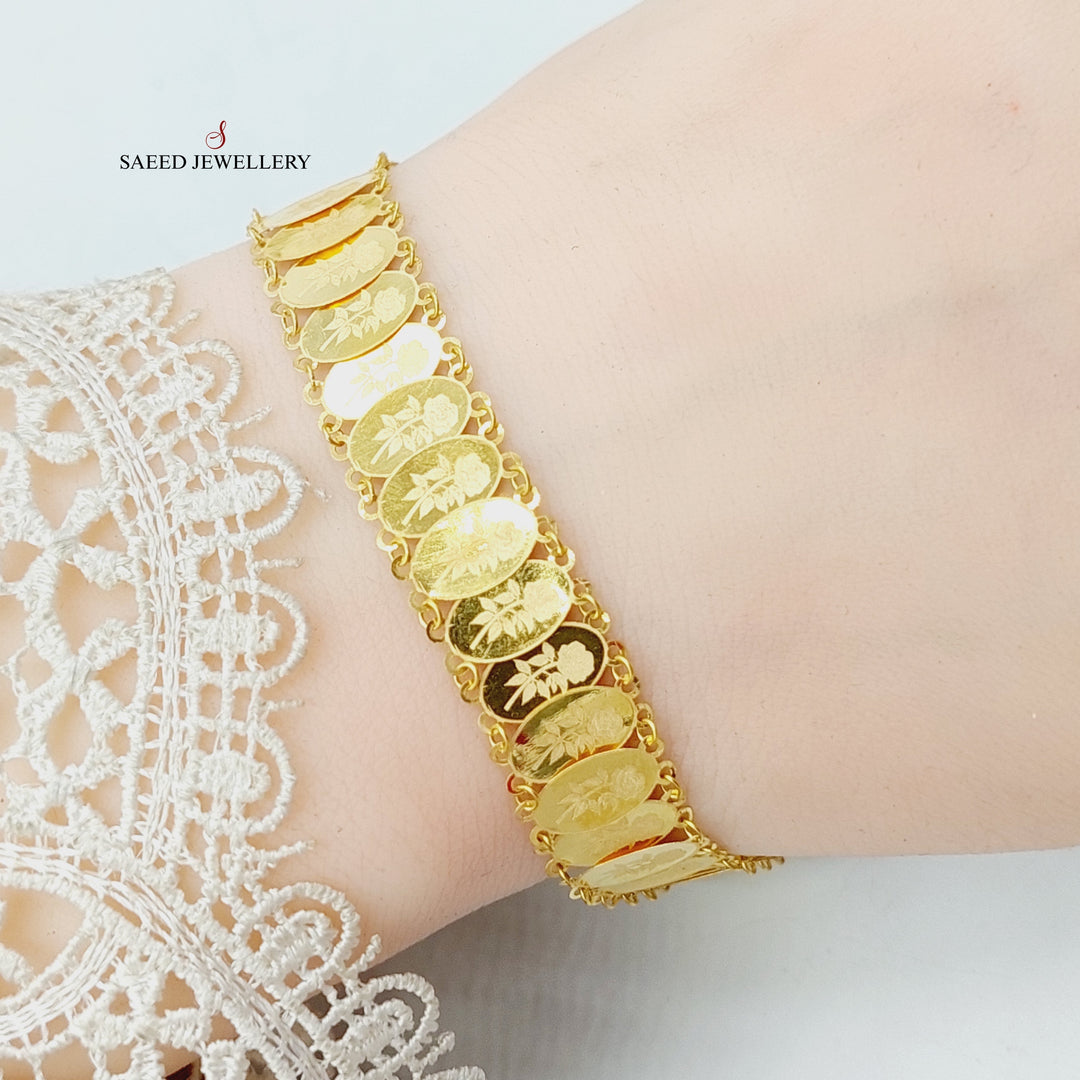 18K Gold Print Ounce Bracelet by Saeed Jewelry - Image 3