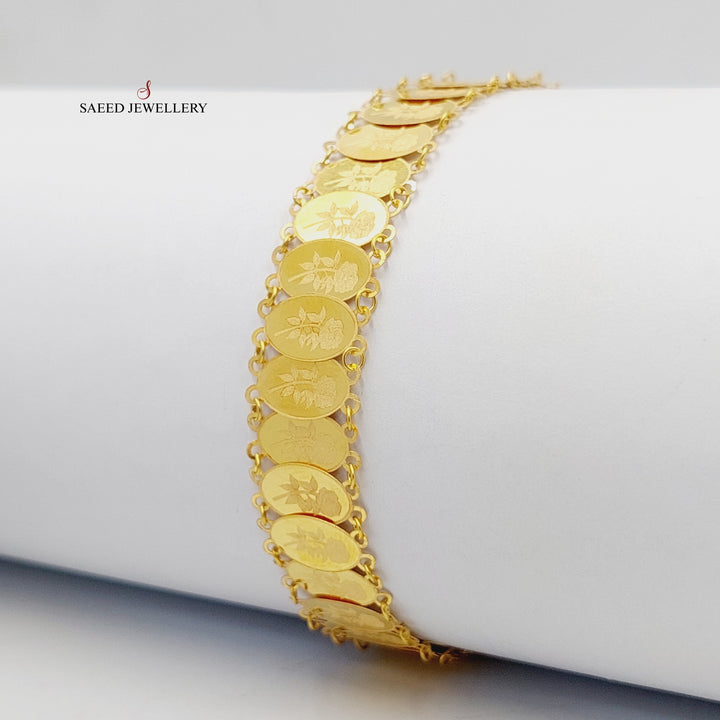 18K Gold Print Ounce Bracelet by Saeed Jewelry - Image 4