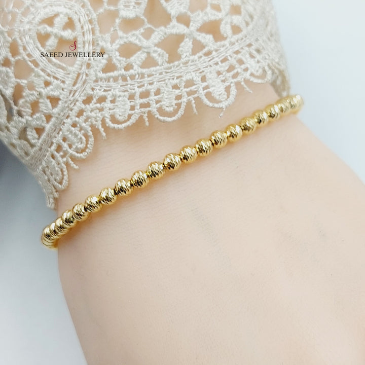 18K Gold Zircon Studded Balls Bracelet by Saeed Jewelry - Image 5