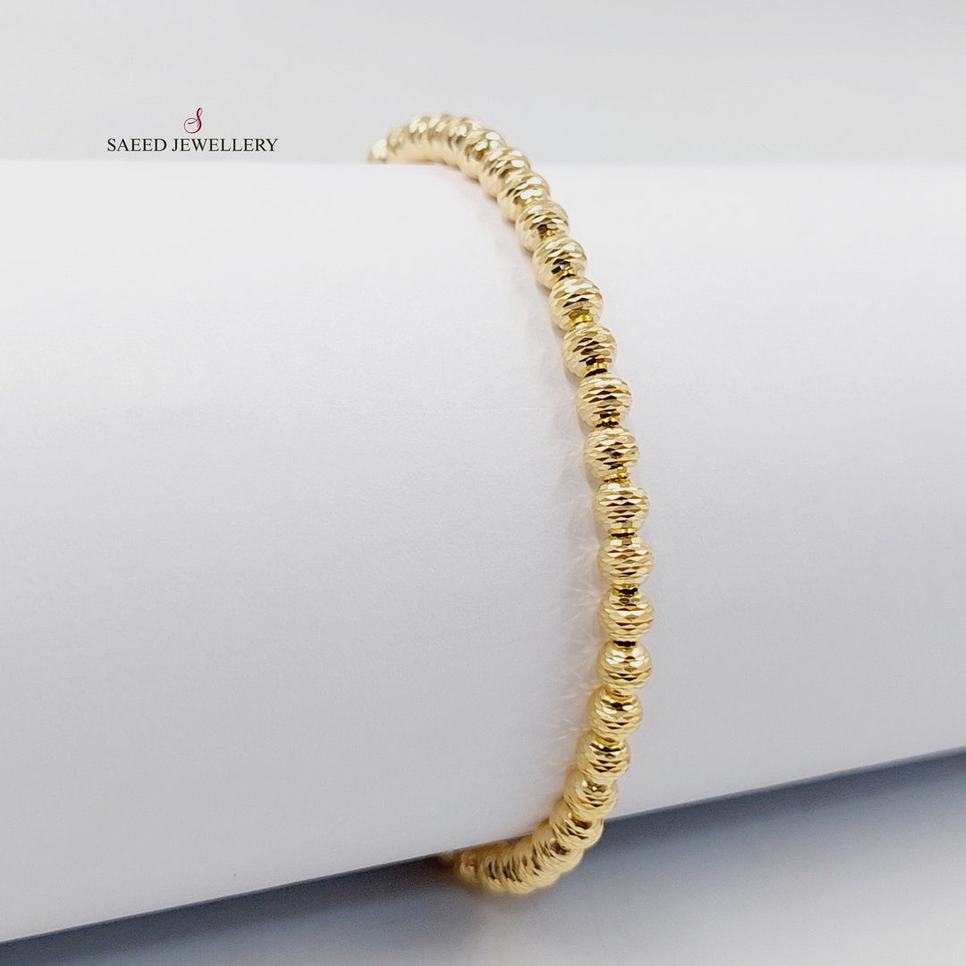 18K Gold Zircon Studded Balls Bracelet by Saeed Jewelry - Image 2