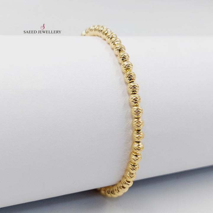 18K Gold Zircon Studded Balls Bracelet by Saeed Jewelry - Image 2