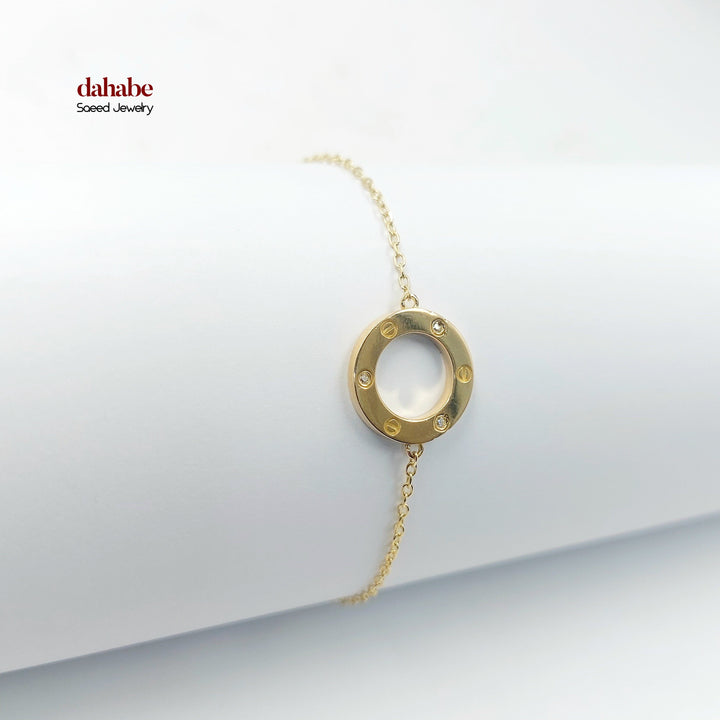 18K Gold Zircon Figaro Bracelet