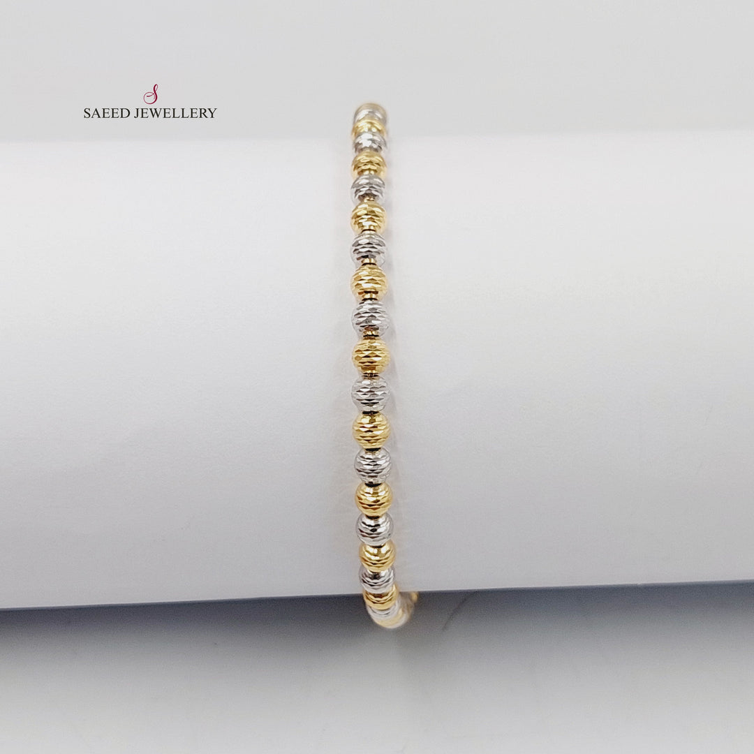 18K Gold Zircon Studded Balls Bracelet by Saeed Jewelry - Image 1