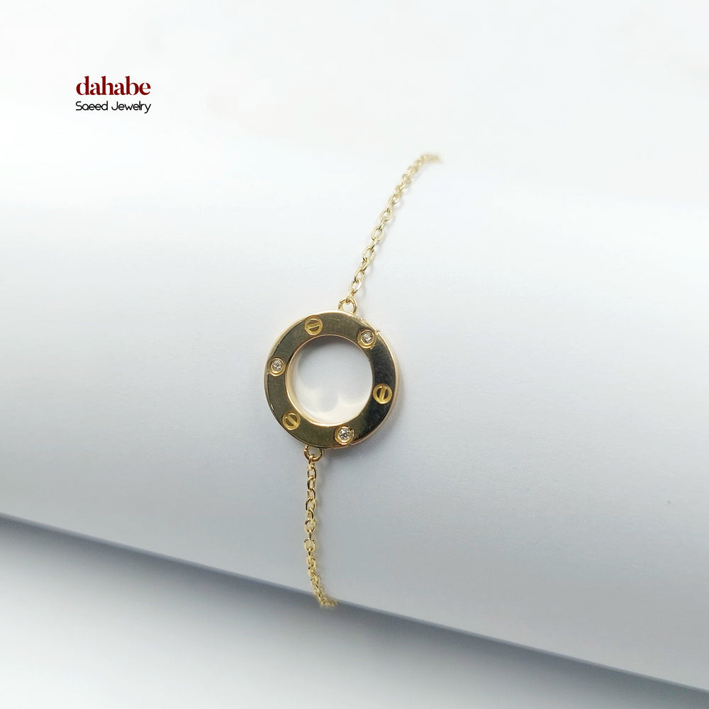 18K Gold Zircon Figaro Bracelet