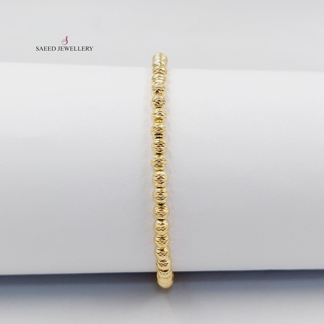 18K Gold Zircon Studded Balls Bracelet by Saeed Jewelry - Image 3