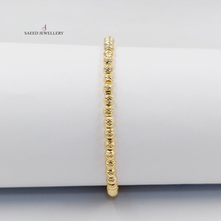 18K Gold Zircon Studded Balls Bracelet by Saeed Jewelry - Image 3