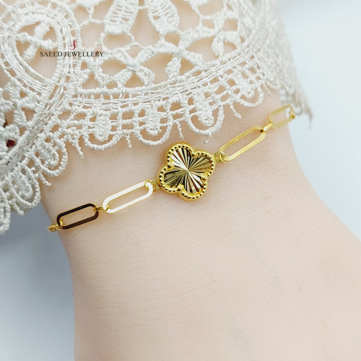 18K Gold Clover Bracelet by Saeed Jewelry - Image 3