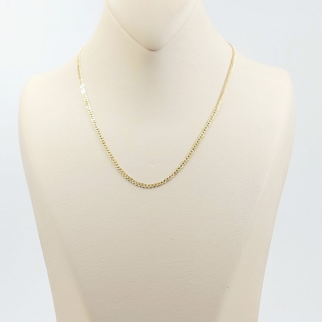 2.5mm Flat Chain 50cm | 19.7" Made of 18K Gold by Saeed Jewelry 