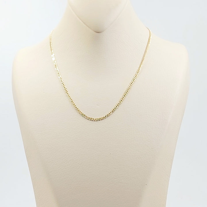 2.5mm Flat Chain 50cm | 19.7" Made of 18K Gold by Saeed Jewelry 