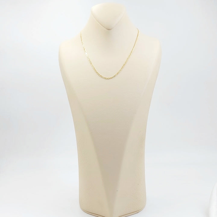 2.5mm Flat Chain 50cm | 19.7" Made of 18K Gold by Saeed Jewelry 