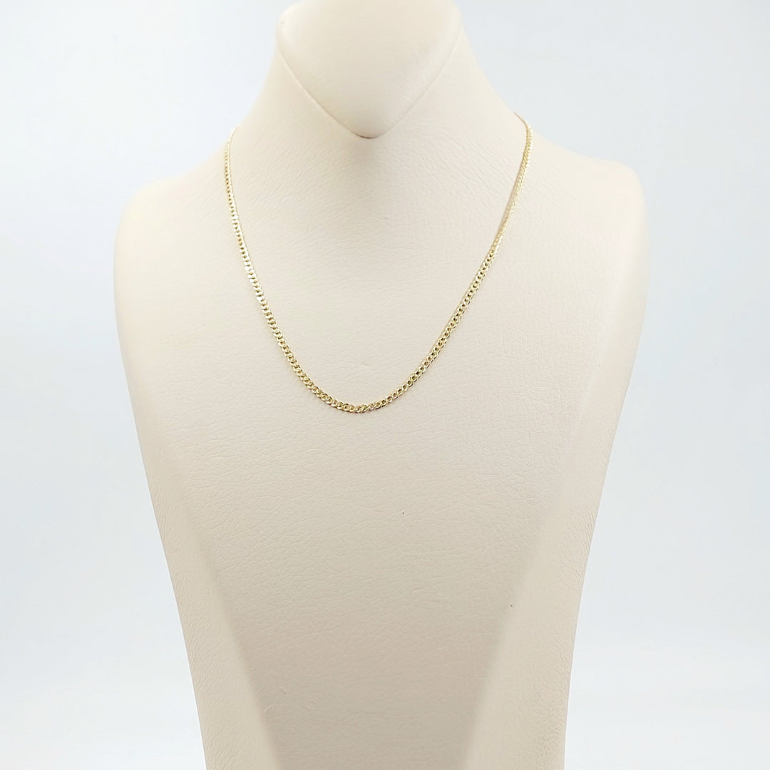 2.5mm Flat Chain 50cm | 19.7" Made of 18K Gold by Saeed Jewelry 