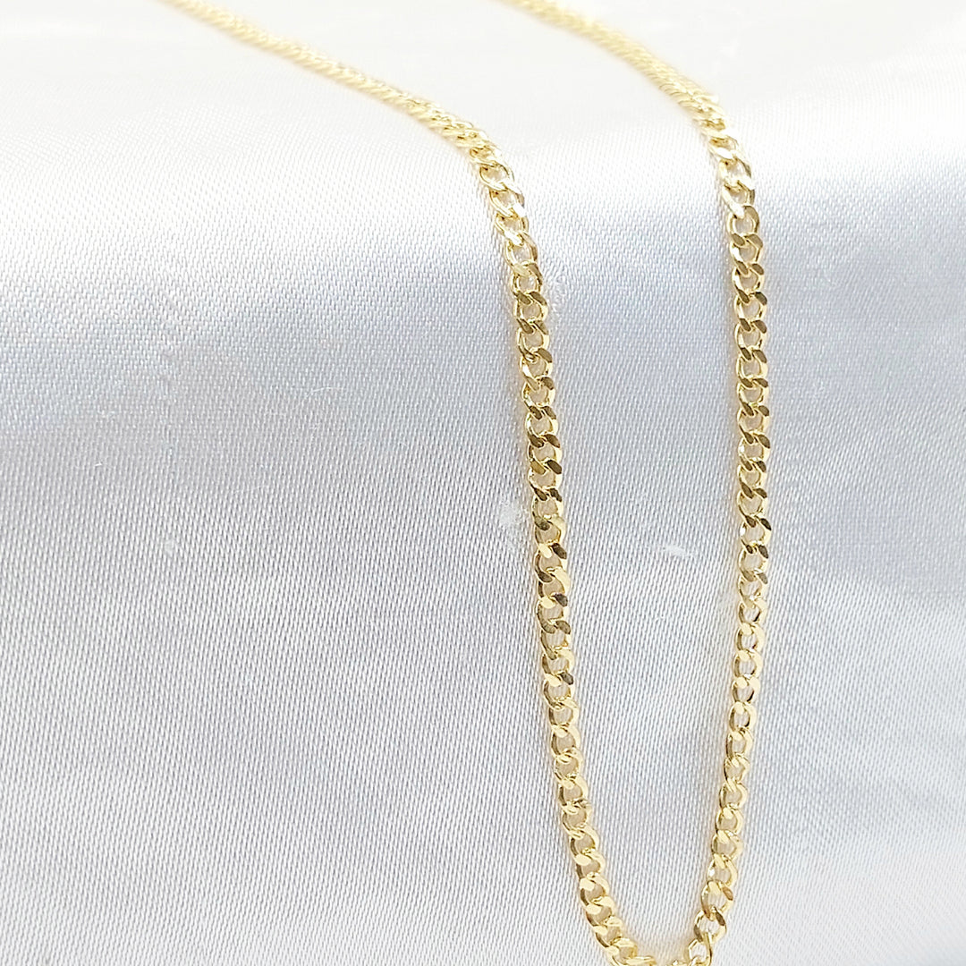 2.5mm Flat Chain 50cm | 19.7" Made of 18K Gold by Saeed Jewelry 
