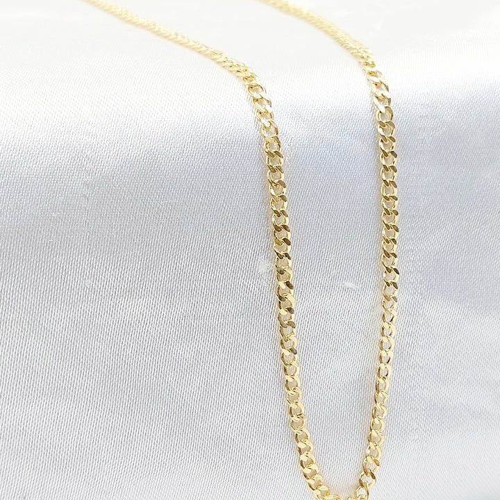 2.5mm Flat Chain 50cm | 19.7" Made of 18K Gold by Saeed Jewelry 