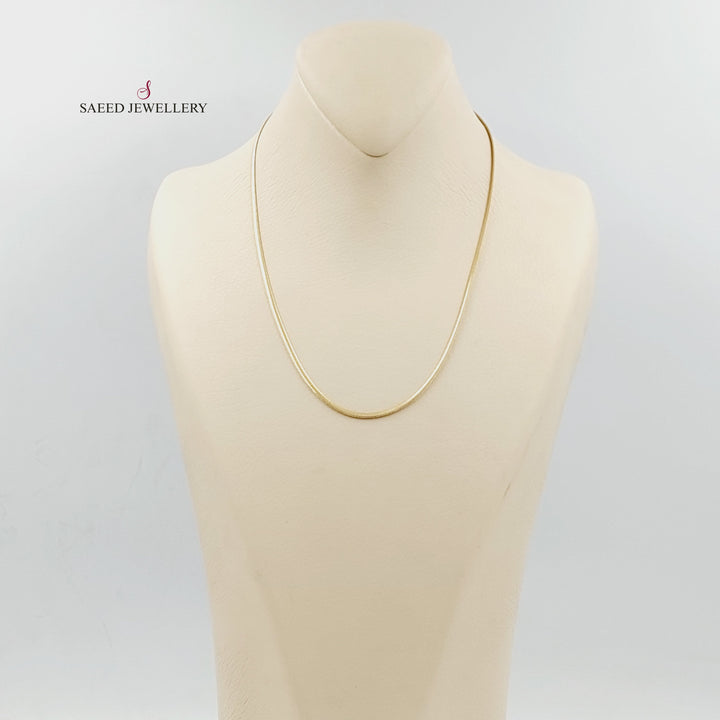 18K Gold Flat Chain 45cm | 17.7" by Saeed Jewelry - Image 2