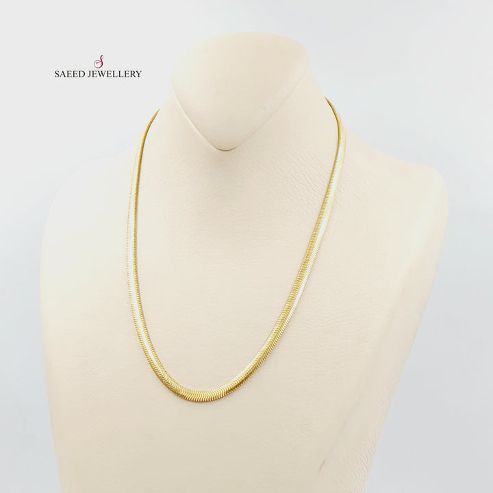 18K Gold Flat Chain 45cm | 17.7" by Saeed Jewelry - Image 5