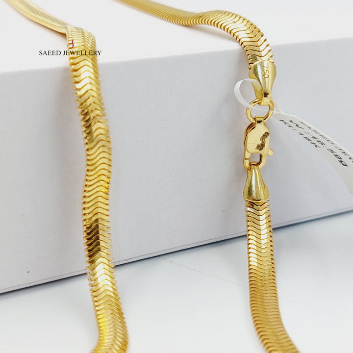 18K Gold Flat Chain 45cm | 17.7" by Saeed Jewelry - Image 2