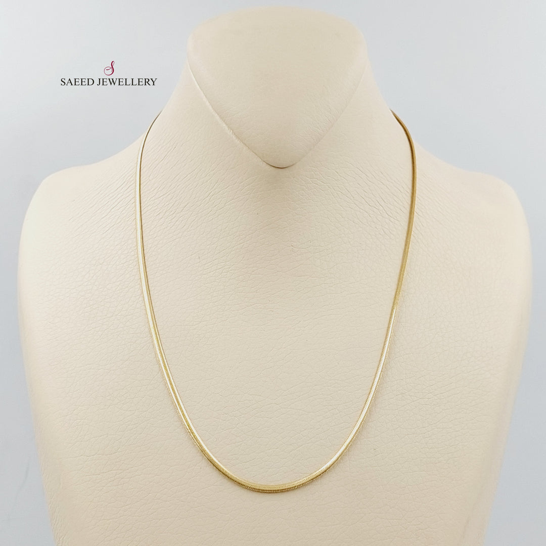 18K Gold Flat Chain 45cm | 17.7" by Saeed Jewelry - Image 1