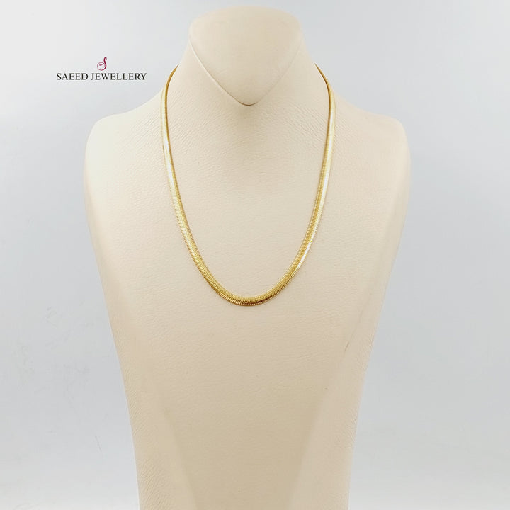 18K Gold Flat Chain 45cm | 17.7" by Saeed Jewelry - Image 4